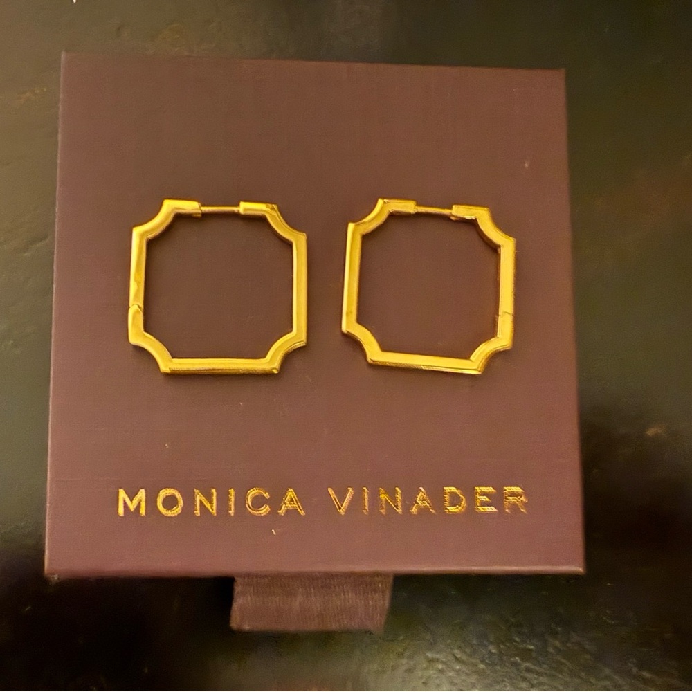 MONICA VINADER Gold Geometric Hoop Earrings